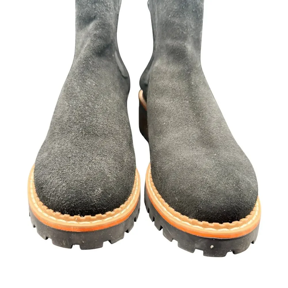 Bertuchi Suede Chelsea Ankle Boots Lug Sole Block Heel EU 39 US 8 8.5
